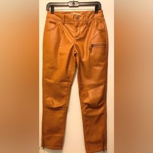 MARRAKESH TAN FAUX LEATHER WOMEN PANTS